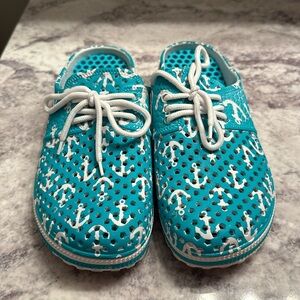 Cromer Resort Wear Anchor Nautical Beach Slip On Shoes Sz 6